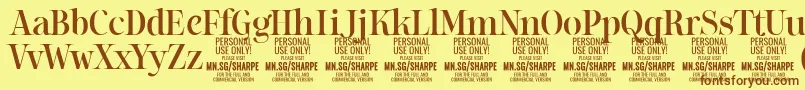 SharpeMe PERSONAL Font – Brown Fonts on Yellow Background