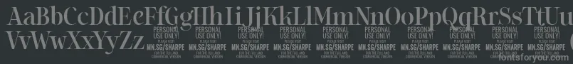 SharpeMe PERSONAL Font – Gray Fonts on Black Background