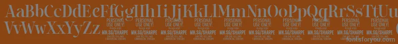 SharpeMe PERSONAL Font – Gray Fonts on Brown Background