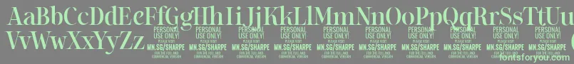 SharpeMe PERSONAL Font – Green Fonts on Gray Background