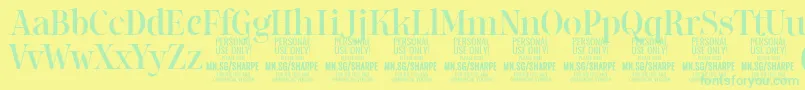 Czcionka SharpeMe PERSONAL – zielone czcionki na żółtym tle