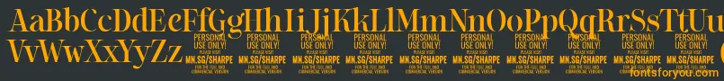 SharpeMe PERSONAL Font – Orange Fonts on Black Background