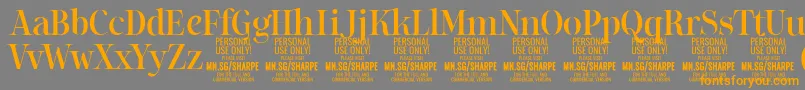 SharpeMe PERSONAL Font – Orange Fonts on Gray Background