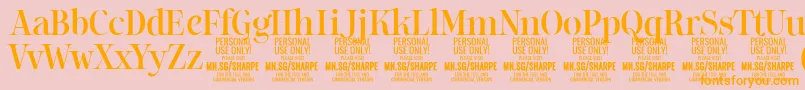 SharpeMe PERSONAL Font – Orange Fonts on Pink Background