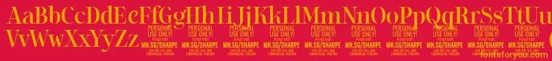 SharpeMe PERSONAL Font – Orange Fonts on Red Background