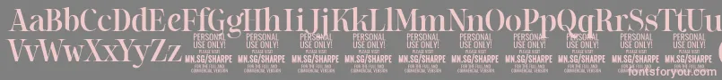 SharpeMe PERSONAL Font – Pink Fonts on Gray Background