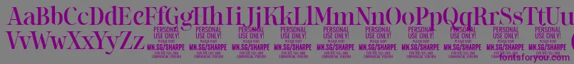 SharpeMe PERSONAL Font – Purple Fonts on Gray Background