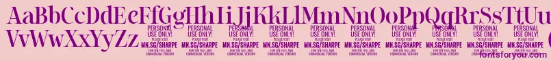 SharpeMe PERSONAL-Schriftart – Violette Schriften auf rosa Hintergrund