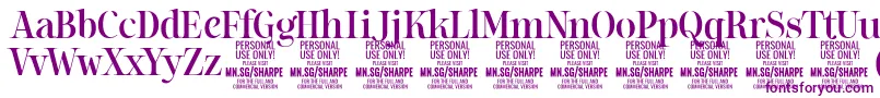 SharpeMe PERSONAL Font – Purple Fonts on White Background