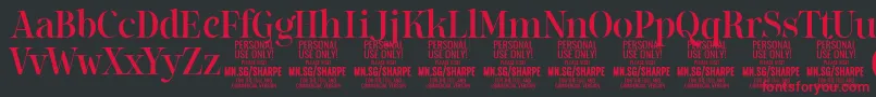 SharpeMe PERSONAL Font – Red Fonts on Black Background