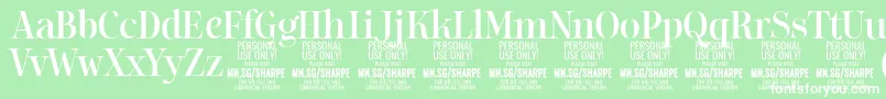 SharpeMe PERSONAL Font – White Fonts on Green Background