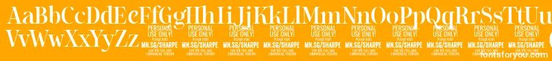 SharpeMe PERSONAL Font – White Fonts on Orange Background