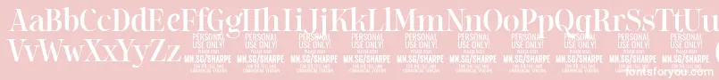 SharpeMe PERSONAL Font – White Fonts on Pink Background
