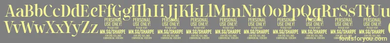 SharpeMe PERSONAL Font – Yellow Fonts on Gray Background