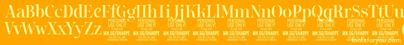 SharpeMe PERSONAL Font – Yellow Fonts on Orange Background