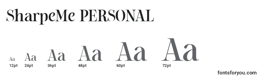 SharpeMe PERSONAL Font Sizes