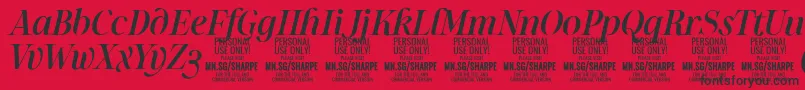 SharpeMeIt PERSONAL Font – Black Fonts on Red Background