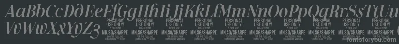 SharpeMeIt PERSONAL-Schriftart – Graue Schriften auf schwarzem Hintergrund