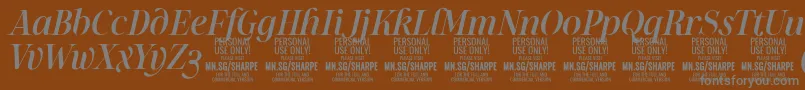 SharpeMeIt PERSONAL Font – Gray Fonts on Brown Background