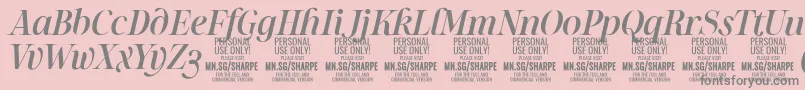 SharpeMeIt PERSONAL-Schriftart – Graue Schriften auf rosa Hintergrund