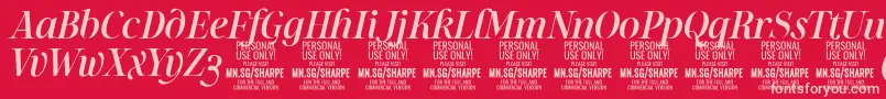 SharpeMeIt PERSONAL Font – Pink Fonts on Red Background