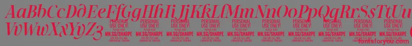 SharpeMeIt PERSONAL Font – Red Fonts on Gray Background