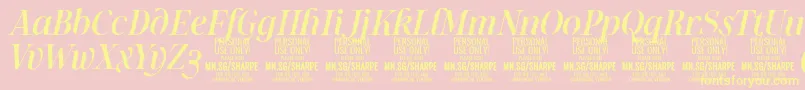 SharpeMeIt PERSONAL Font – Yellow Fonts on Pink Background