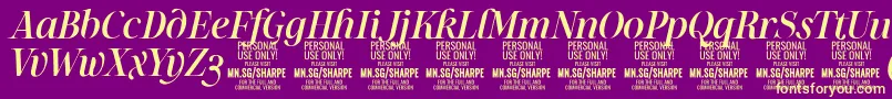 SharpeMeIt PERSONAL Font – Yellow Fonts on Purple Background