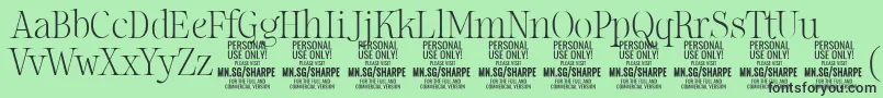 Más sobre la fuente SharpeTh PERSONAL fuente SharpeTh PERSONAL – Fuentes Negras Sobre Fondo Verde