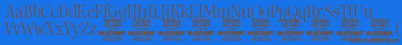 Lisätietoja SharpeTh PERSONAL-fontista SharpeTh PERSONAL-fontti – ruskeat fontit sinisellä taustalla