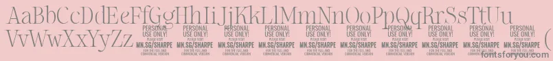 Подробнее о шрифте SharpeTh PERSONAL Шрифт SharpeTh PERSONAL – серые шрифты на розовом фоне