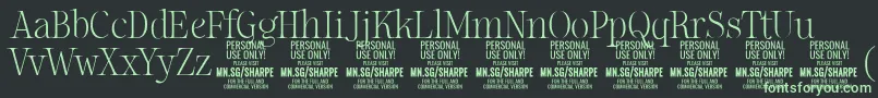 SharpeTh PERSONAL Font – Green Fonts on Black Background