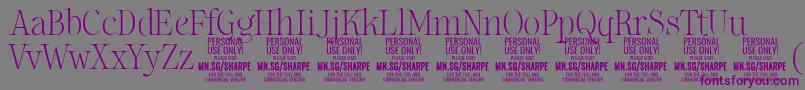 SharpeTh PERSONAL Font – Purple Fonts on Gray Background