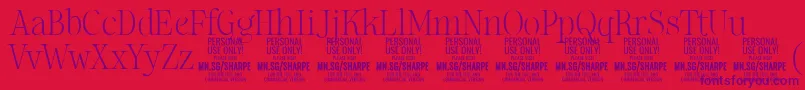 SharpeTh PERSONAL Font – Purple Fonts on Red Background