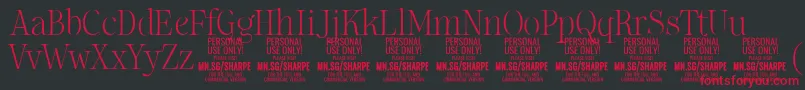 SharpeTh PERSONAL Font – Red Fonts on Black Background