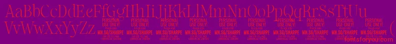 Lisätietoja SharpeTh PERSONAL-fontista SharpeTh PERSONAL-fontti – punaiset fontit violetilla taustalla