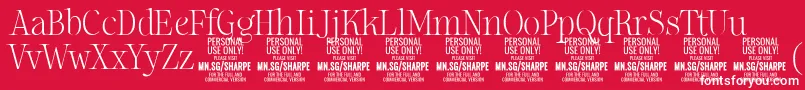 フォントSharpeTh PERSONAL – 赤い背景に白い文字