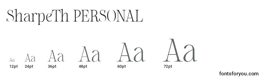 SharpeTh PERSONAL Font Sizes