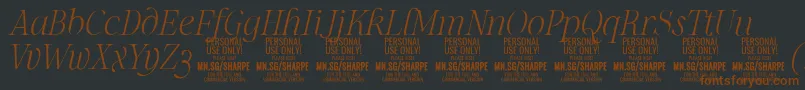 SharpeThIt PERSONAL Font – Brown Fonts on Black Background