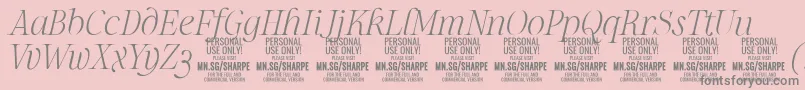 フォントSharpeThIt PERSONAL – ピンクの背景に灰色の文字