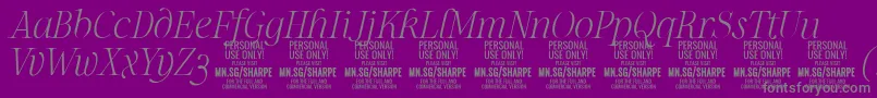 SharpeThIt PERSONAL Font – Gray Fonts on Purple Background