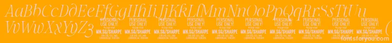 SharpeThIt PERSONAL-Schriftart – Rosa Schriften auf orangefarbenem Hintergrund