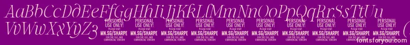 SharpeThIt PERSONAL Font – Pink Fonts on Purple Background