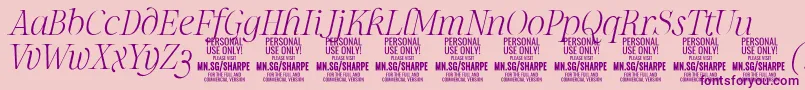 SharpeThIt PERSONAL-Schriftart – Violette Schriften auf rosa Hintergrund