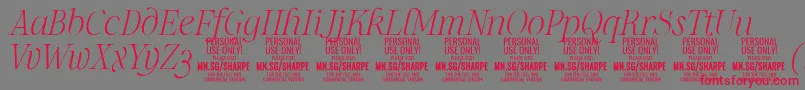 SharpeThIt PERSONAL Font – Red Fonts on Gray Background