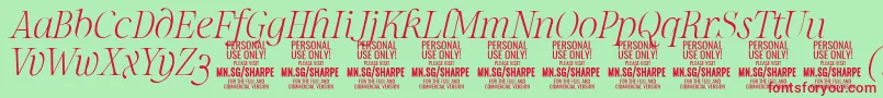 フォントSharpeThIt PERSONAL – 赤い文字の緑の背景