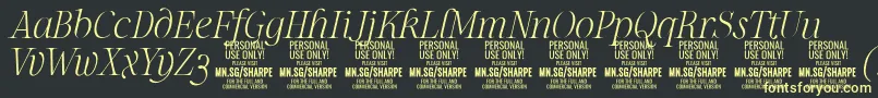 Шрифт SharpeThIt PERSONAL – жёлтые шрифты на чёрном фоне