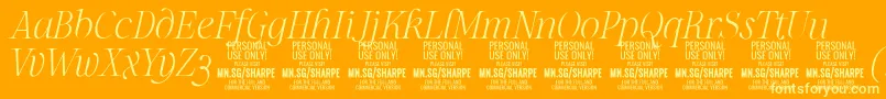 SharpeThIt PERSONAL Font – Yellow Fonts on Orange Background