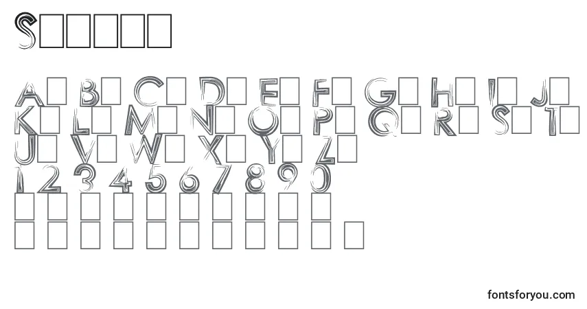 A fonte Sharpy – alfabeto, números, caracteres especiais