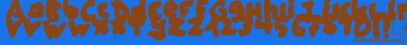 フォントshash – 茶色の文字が青い背景にあります。